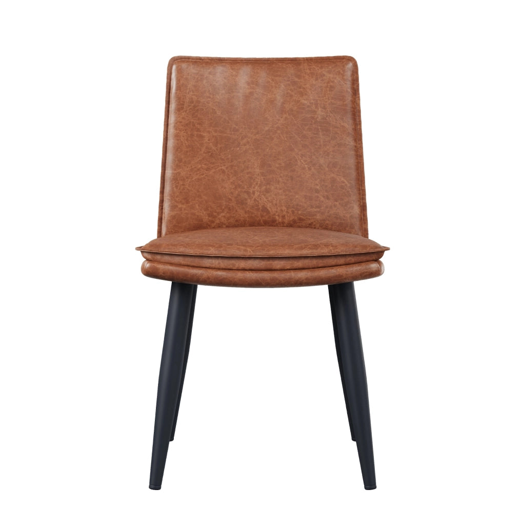 Set di 6 sedie da pranzo 49x57x84 cm con seduta a doppio strato in PU marrone