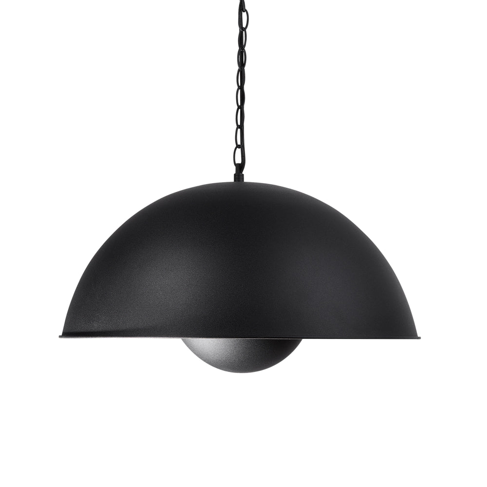 Lampadario in Metallo Nero e dorato con Paralume Tondo Stile Industriale Moderno Soggiorno Sala da Pranzo