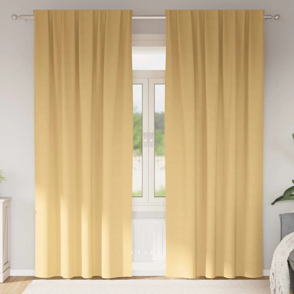 Tende Blackout con Anelli 2 pcs Beige 260 x 140 cm Poliestere 4107427