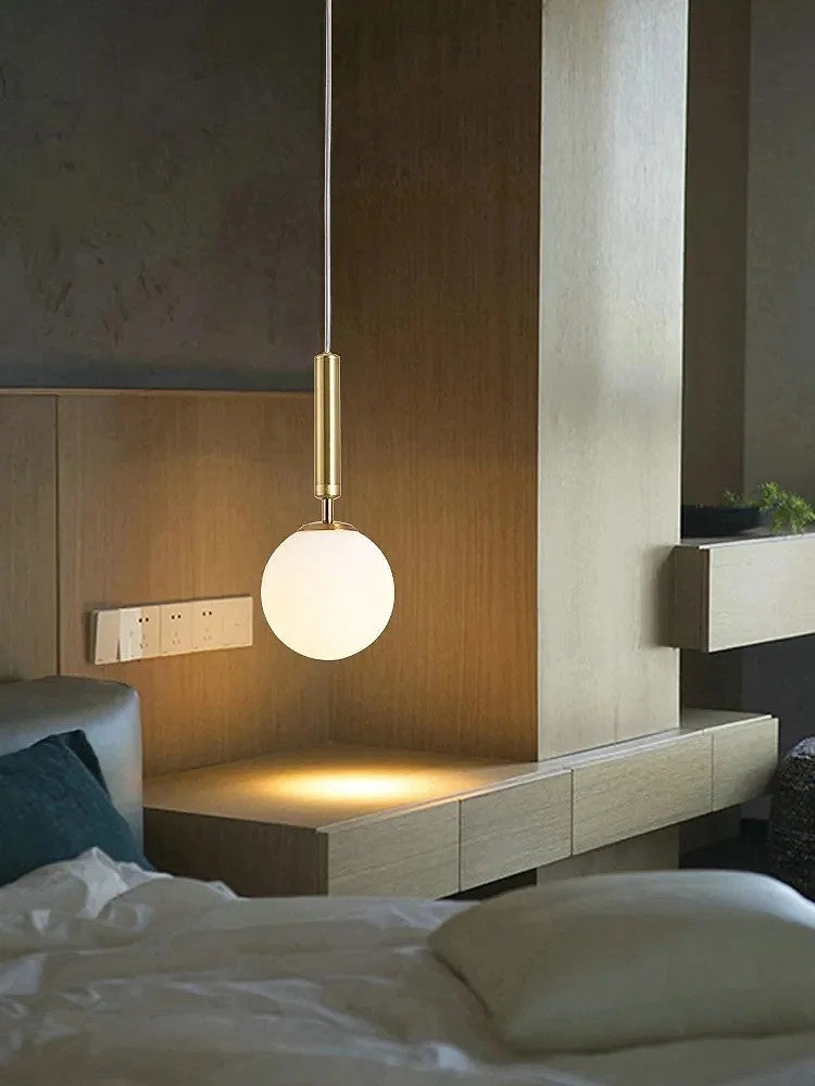 Lampada A Sospensione A Sfera In Vetro G108-1w Gold E27