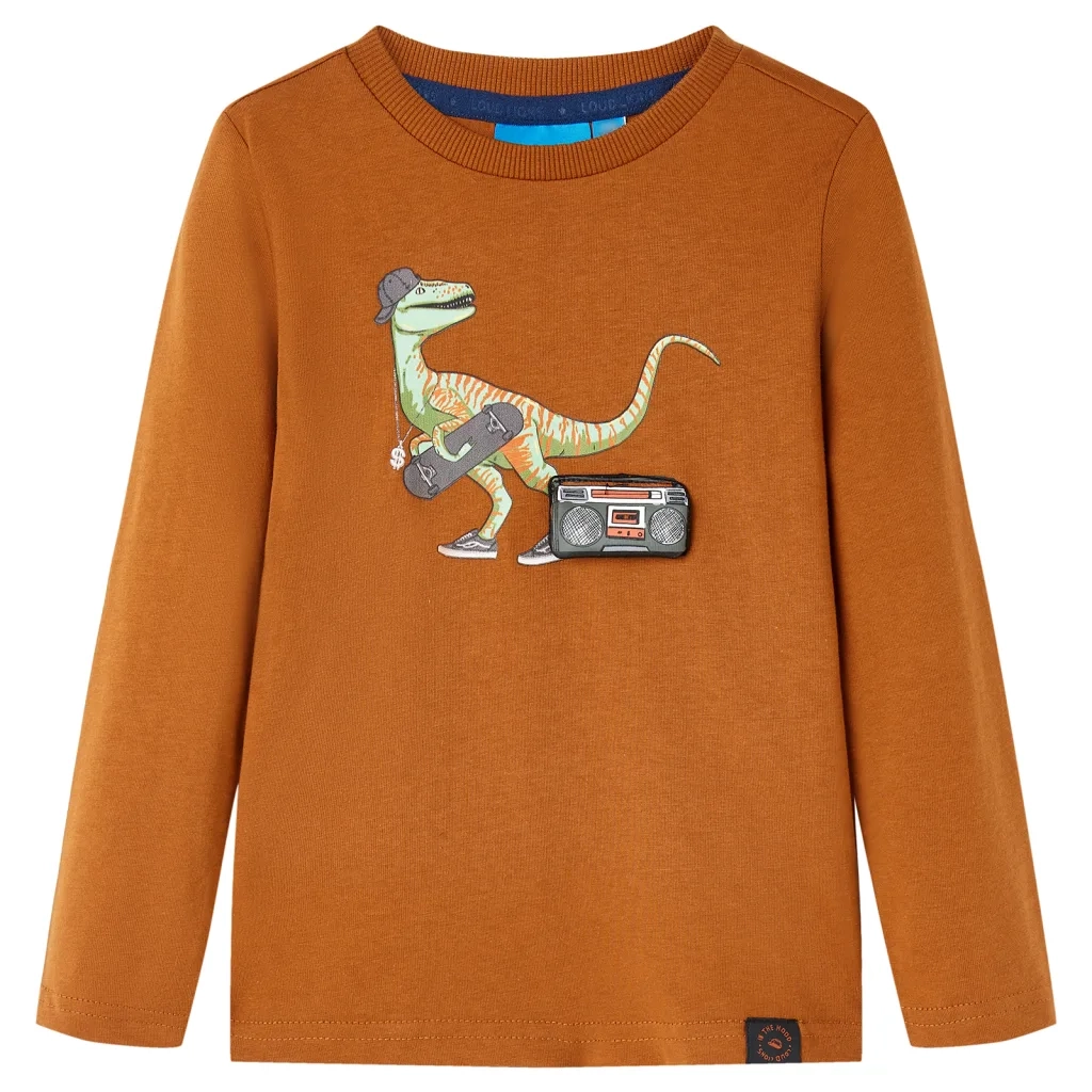 Maglietta da Bambina a Maniche Lunghe Cognac 116cod mxl 84333