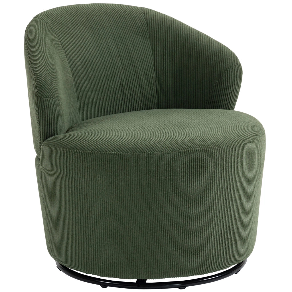 Poltrona girevole moderna 360¡ã ¨C Xylo ¨C tessuto verde con base rotonda