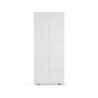 Armadio Guardaroba con Appendiabiti e Ripiani 78x31x186,5 cm Modello Dama Bianco Lucido