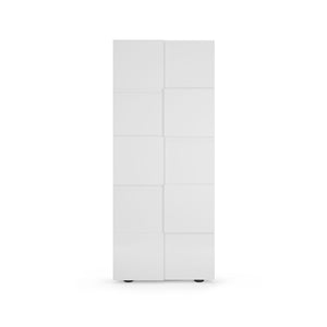 Armadio Guardaroba con Appendiabiti e Ripiani 78x31x186,5 cm Modello Dama Bianco Lucido