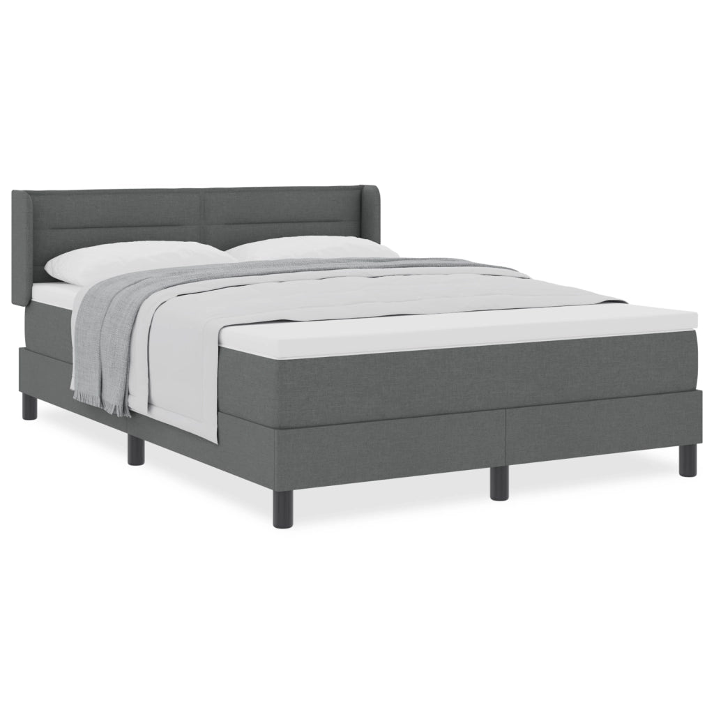 Letto con Box Spring e Materasso Grigio Scuro 160x200 cm Tessuto