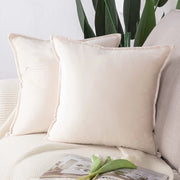 Set di 2 coprisacco di stile lussuoso decorativo in flanella per divano per camera da letto Beige 60x60 cm Quadrato