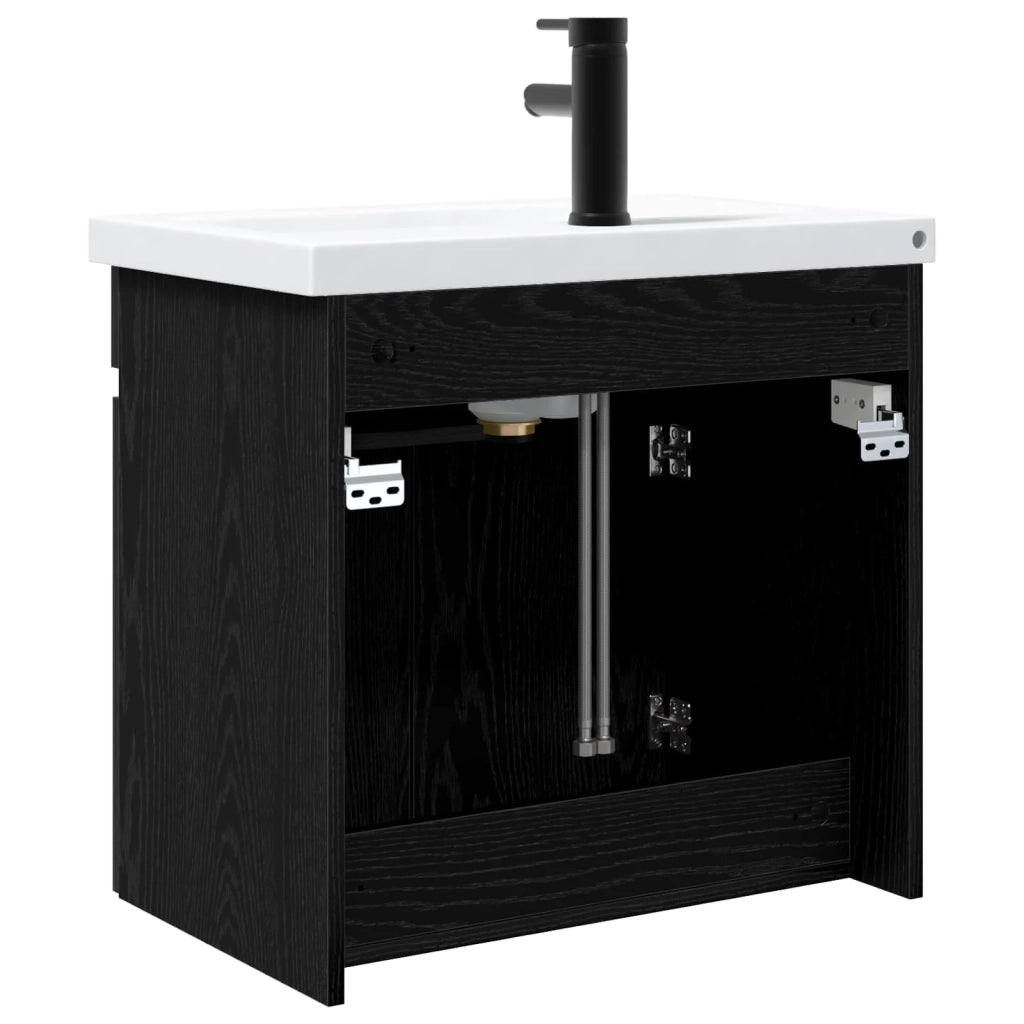 Mobile bagno con rubinetto Rovere Nero 61 x 40 x 74,5 cm 889538