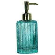 Trade Shop - Portasapone Porta Sapone Cilindrico Righe Verde  10365 Trama Vetro Sapone -