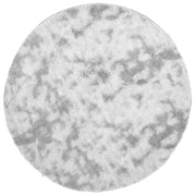 Tappeto del soggiorno | Tappeto Shaggy a Pelo Lungo NAVARRA Grigio Argento 100x100cm