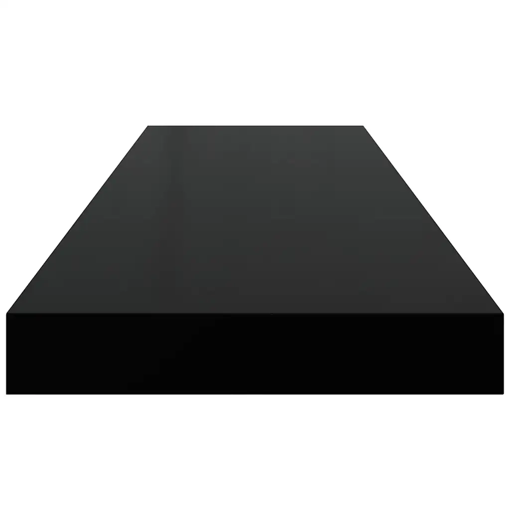 Scaffali a Parete 4 pz Nero Lucido 80x23,5x3,8 cm in MDF 323774