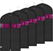 Cassa per abiti lunga 110x60 cm con cerniera, cassa per abiti per viaggi, tessuto Oxford premium respirante, per giacche, gonne, giacche, camicie, abiti da sera, capacità di stoccaggio 5 pezzi