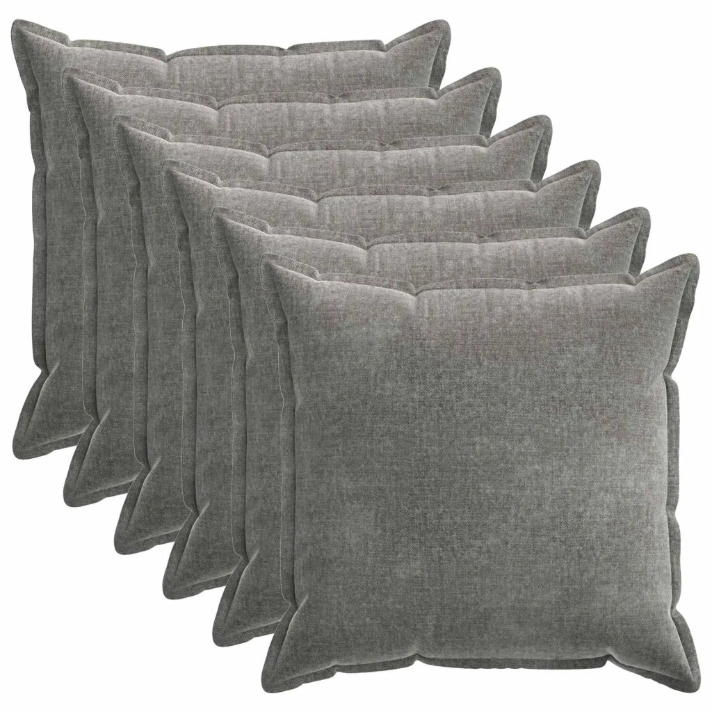 Federa 6 pcs HOUTEN Grigio Scuro 55 x 55 cm Tessuto Chenille 920454