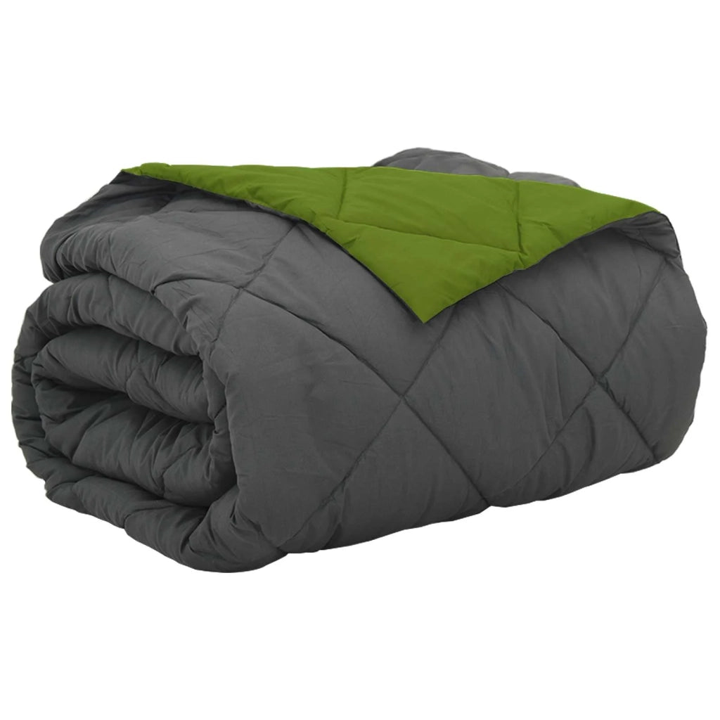 Piumone | Duvet Estivo Verde e Antracite 240 x 200 cm Microfibra