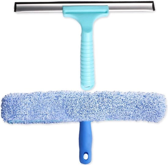 Set di pulizia finestra 2 in 1 - 6 pollici rasoio telescopico con anello a microfibra per una luce perfetta