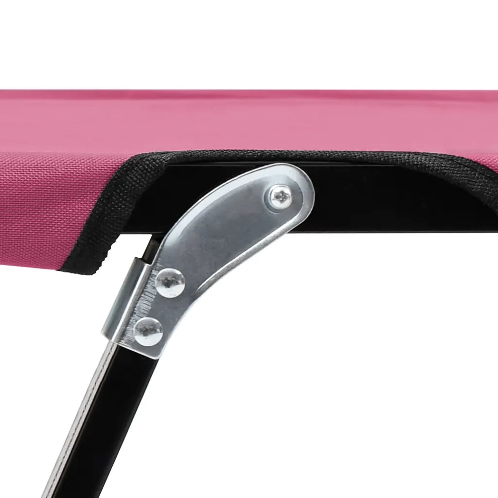 Lettino Prendisole Pieghevole per 2 Persone Rosa in Acciaio cod mxl 8078