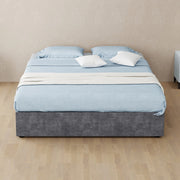 Struttura letto 140x200 cm in tessuto grigio