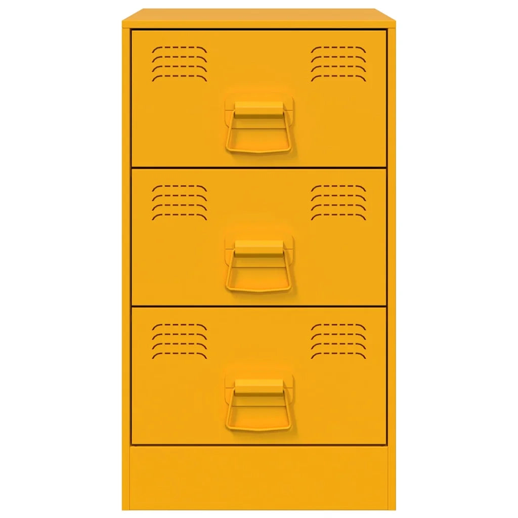 Comodino Giallo Senape 34,5x39x62 cm in Acciaio 841781