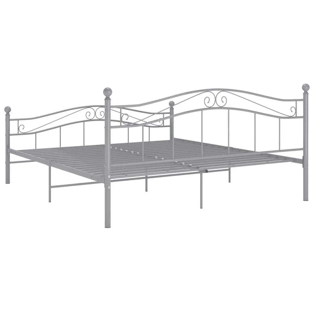 Giroletto-Struttura Letto Grigio in Metallo 200x200 cm 960349