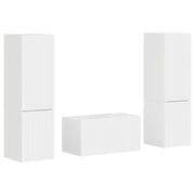 Set mobile TV 5 pz | Armadietto TV | Mobile Porta TV Bianco Lucido Legno multistrato