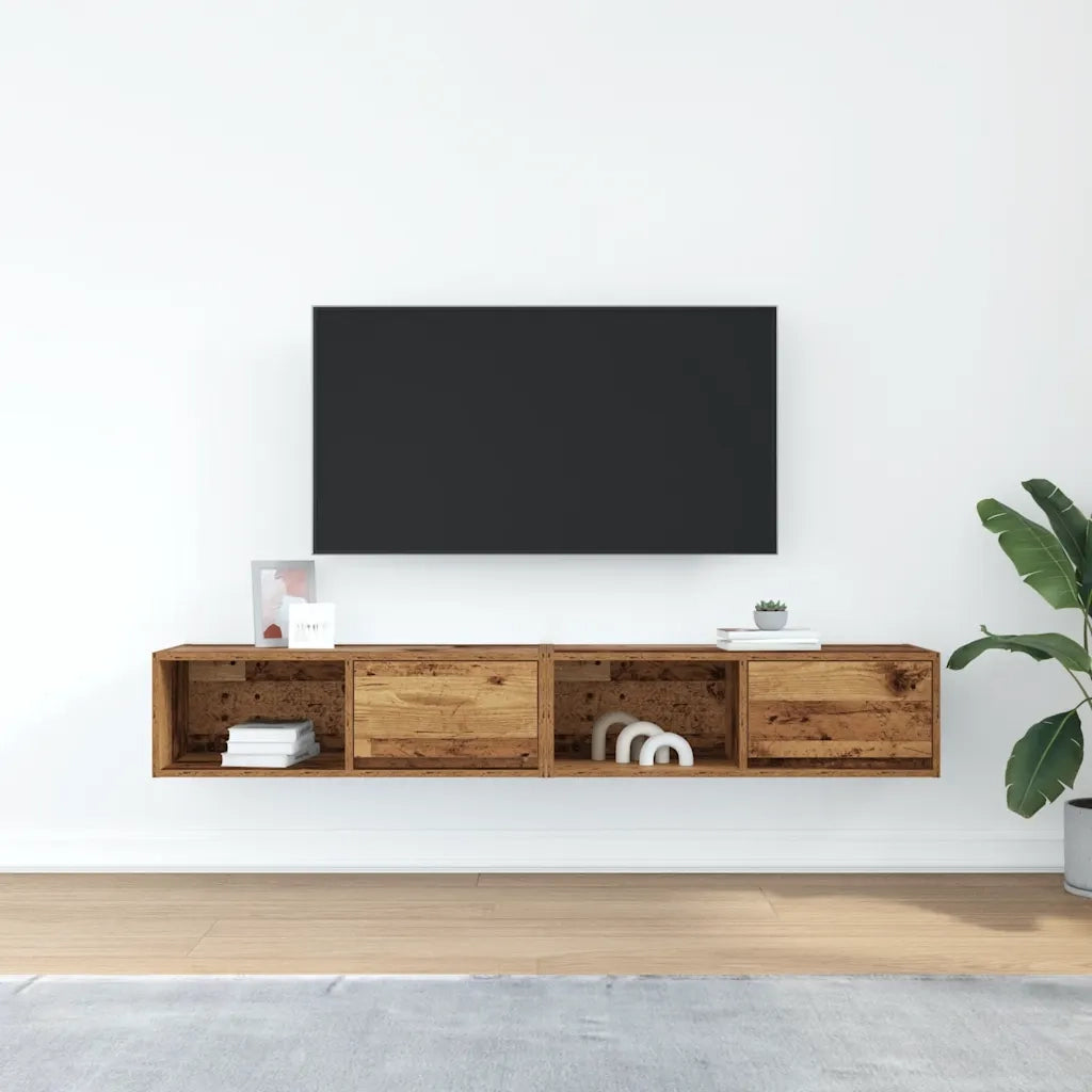 Mobili Porta TV 2 pz Legno Antico 80x31x25,5 cm in Truciolato
