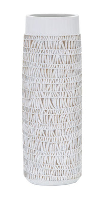 Vaso Nairobi Oval 19x50x12 cm in Poliresina Bianco
