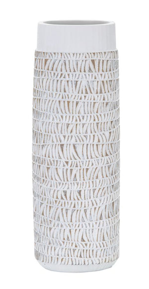 Vaso Nairobi Oval 19x50x12 cm in Poliresina Bianco