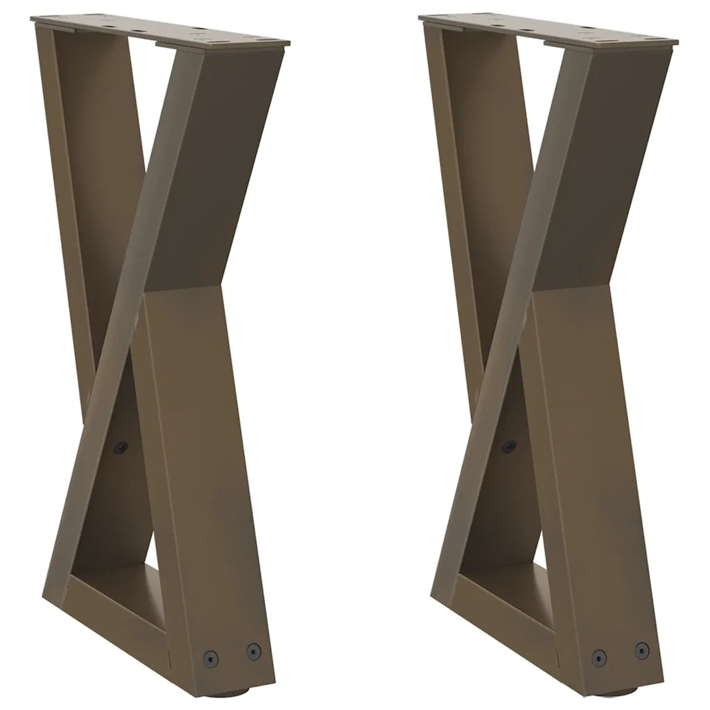 Gambe per Tavolino da CaffÃ¨ 2 pz Acciaio Naturale 28x(42-43,3) cm Acciaio