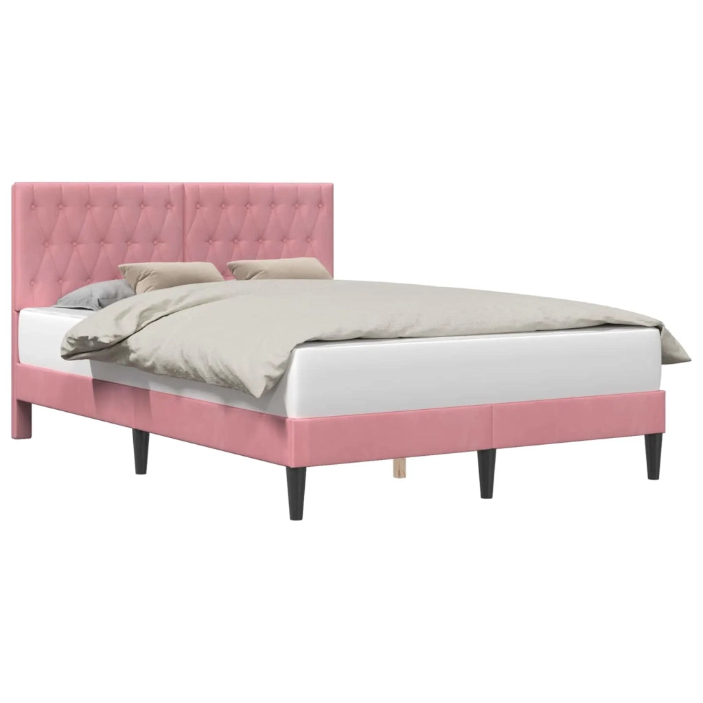 Struttura del letto con testiera Rosa 120 x 200 cm Velluto 42027658