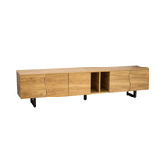 Mobile TV con 5 Ante e Vani a Giorno; Telaio in Ferro; Stile Naturale Moderno; 191??38??46;5 cm; Naturale