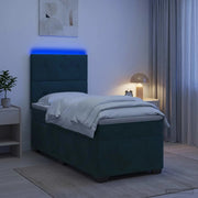 Letto box spring con materasso Verde Scuro 90 x 200 cm Velluto 3455033