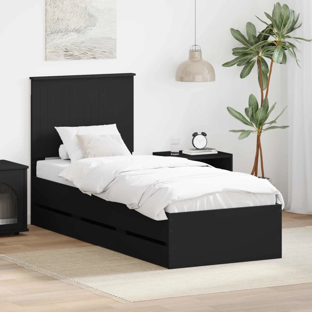 Struttura del letto Nero 90 x 190 cm Legno Ingegnerizzato