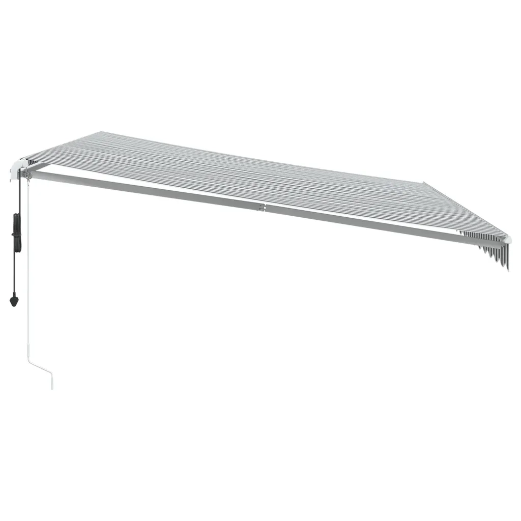 Tenda Sole Retrattile Automatica 450x350 cm Antracite e Bianco 3215798