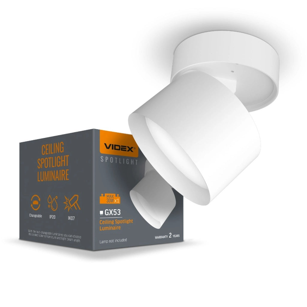 Faretto soffitto orientabile bianco 1xGX53 Videx Spotlight