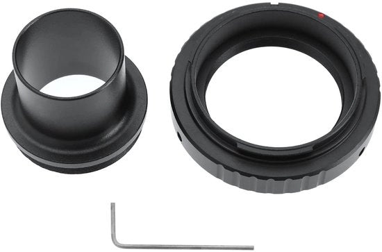 Adattatore M42 per telescopio - Adattatore T-ring per Canon - In alluminio - Nero - Adattatore per telescopio - Compatibile con Canon - 1,2