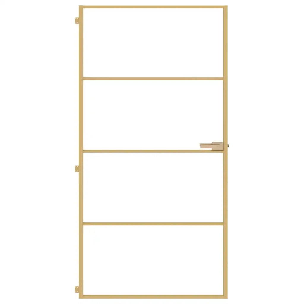 Porta Interni Sottile Oro 102,5x201,5 Vetro Temperato Alluminio 155135