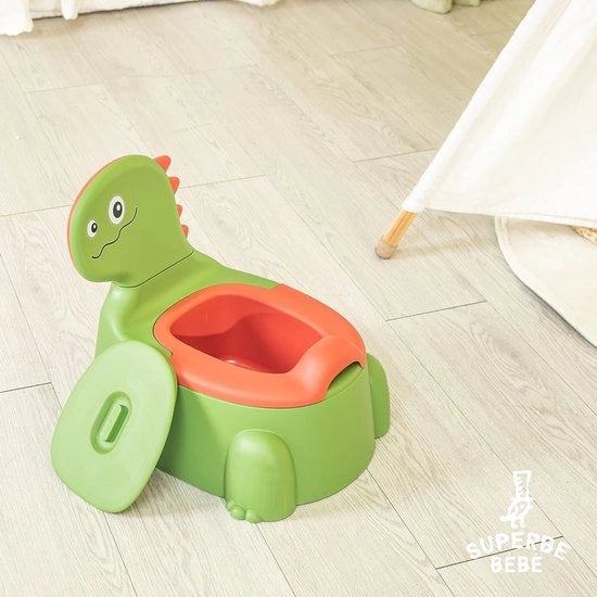 Leccapiede per Bambini - Toilet per Bambini e Ragazzi - Con Sostegno e Piatto Antiscivolo - Comodo, Antiscivolo, Imbevibile e Resistente ai Odori - Facile da Scaricare con Vasca Rimovibile, Verde