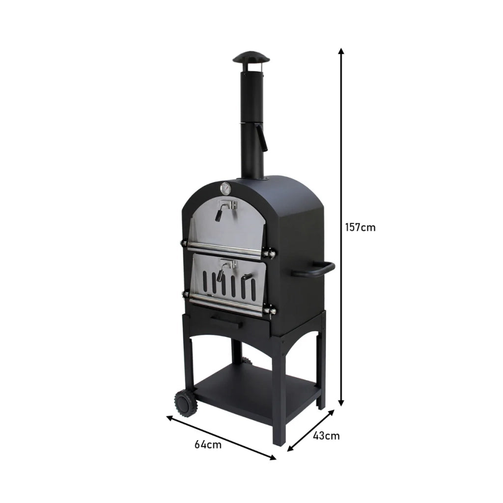 Forno Multifunzione per Pizza, Carne e Pesce in Acciaio Con Pala Pizza e Cutter