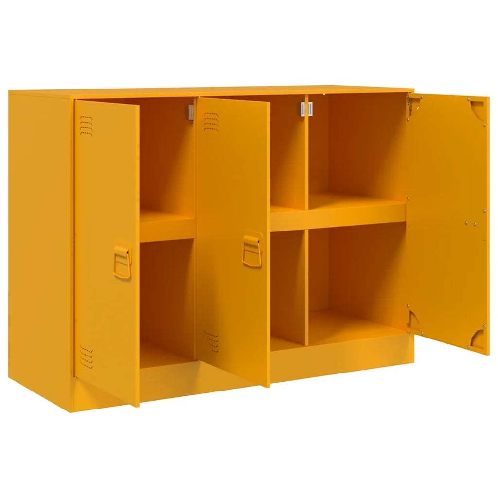 Credenza-Buffet-Armadio da cucina Giallo Senape 99x39x73 cm in Acciaio 583965