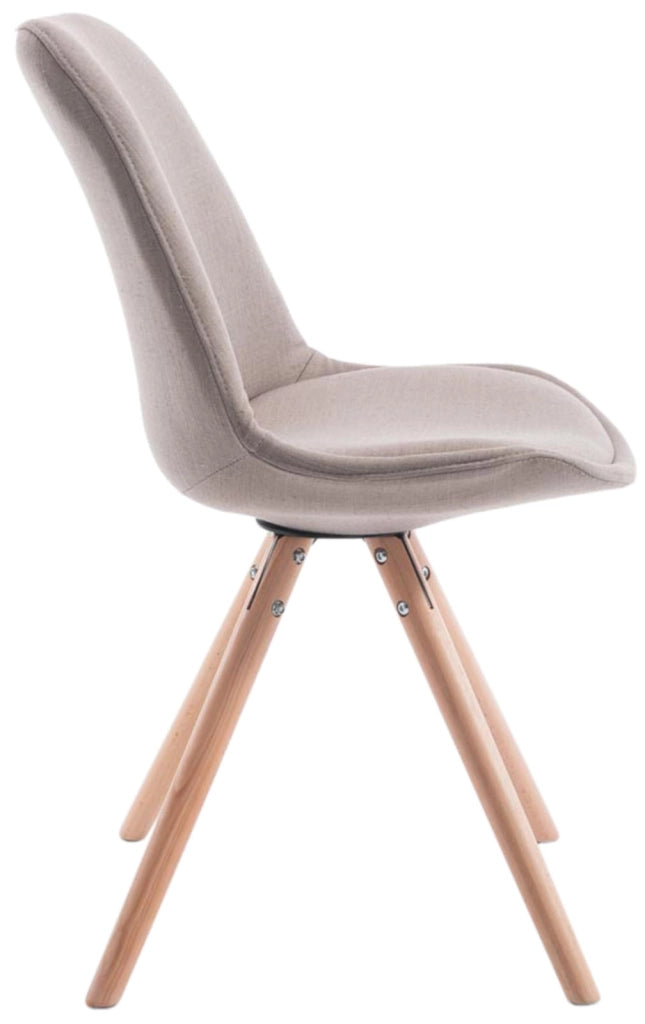 Set di 4 sedie per visitatori Toulouse Fabric Round Tortora,natura