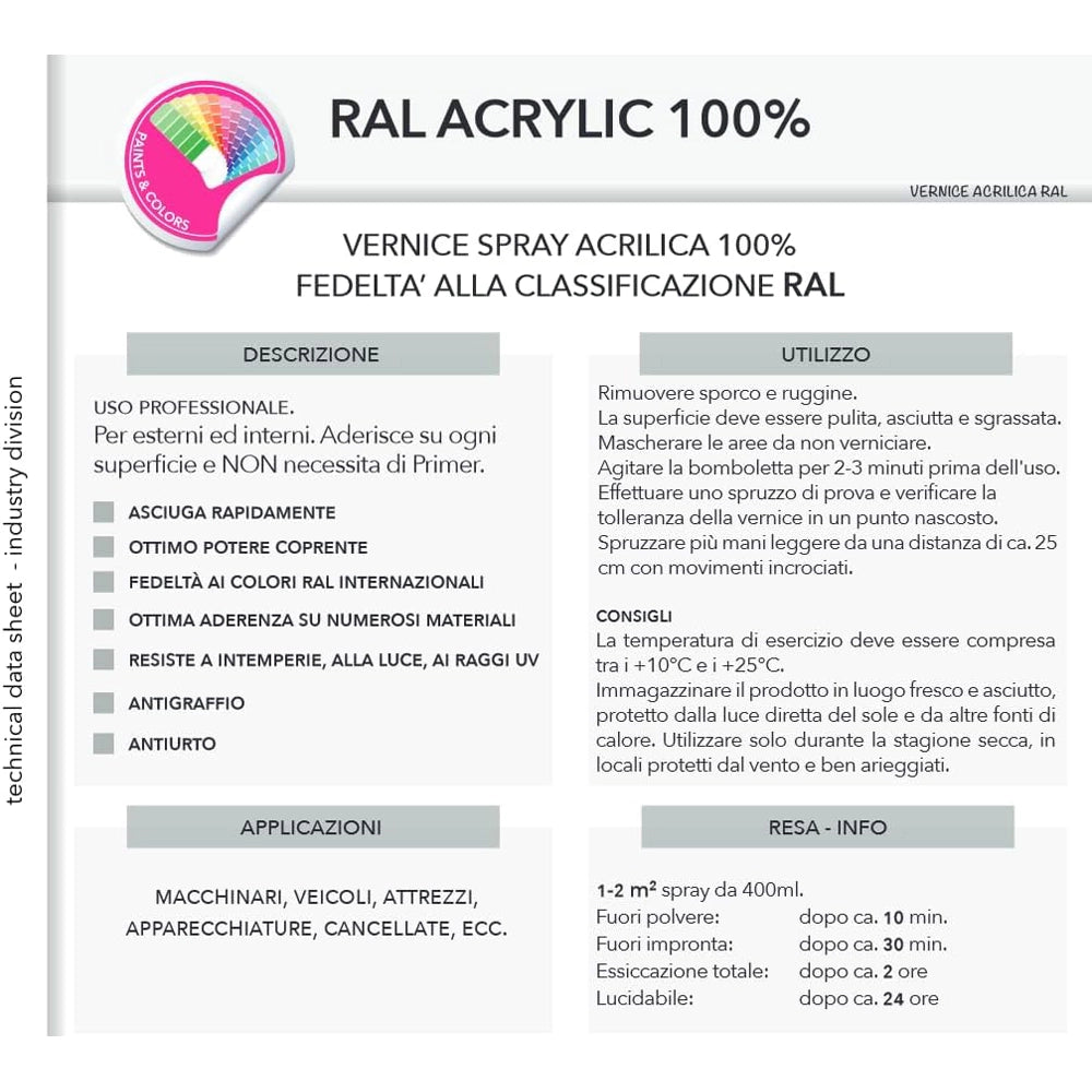 SMALTO ACRILICO USO PROFESSIONALE RAL 9006 COL. ALLUMINIO RUOTE 400ml FAREN