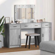 Set di Toeletta da 3 Pezzi con LED in Grigio Sonoma in Legno Ingegnerizzato