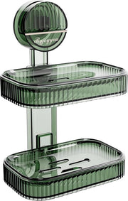 Sacchetto di sapone con scarico, contenitore di sapone, sacchetto di sapone, contenitore di sapone senza perforazione, contenitore di sapone per doccia, sacchetto di sapone per parete, rimovibile, per bagno, cucina, vasca da bagno, lavabo (verde)