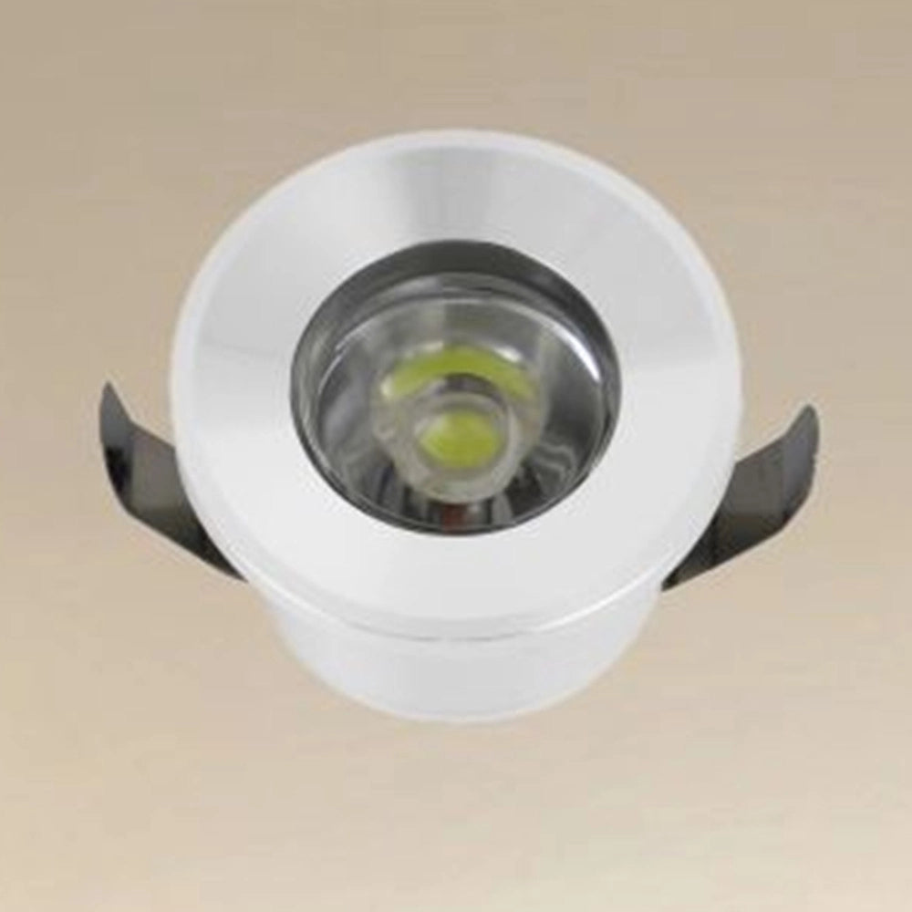 Trade Shop - Faretto 1w Led Incasso A Soffitto Ip20 Bianco Mini Spot Segnapassi Luce Calda 00229         