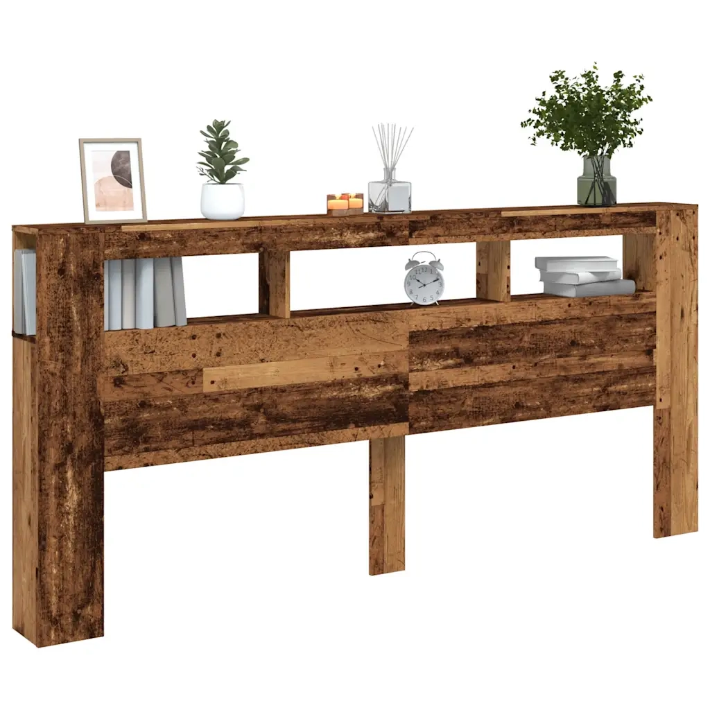 Testiera LED Legno Antico 220x18,5x103,5 cm Legno Multistrato