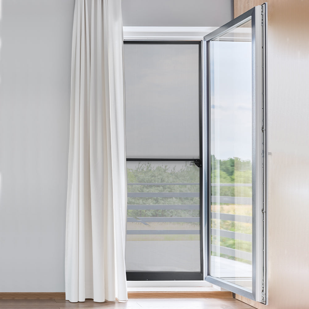 Zanzariera per Porte Nera con Chiusura Magnetica e Cerniere 100 x 215 cm Robusta