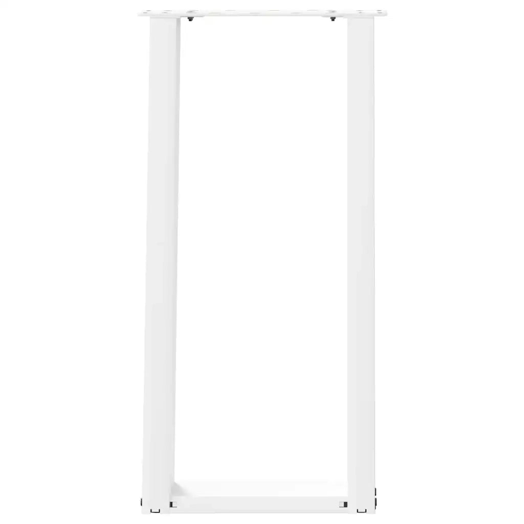 Gambe per tavolo consolle a forma di U 2 pz bianche 38x(72-73) cm in acciaio 4012781