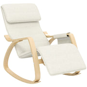 Poltrona relax a dondolo con poggiapiedi ¨C Xylo ¨C tessuto crema con schienale regolabile