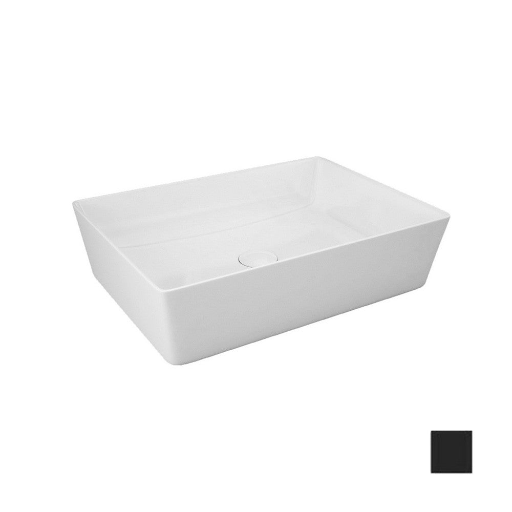 Lavabo da appoggio feeling rettangolare nero opaco