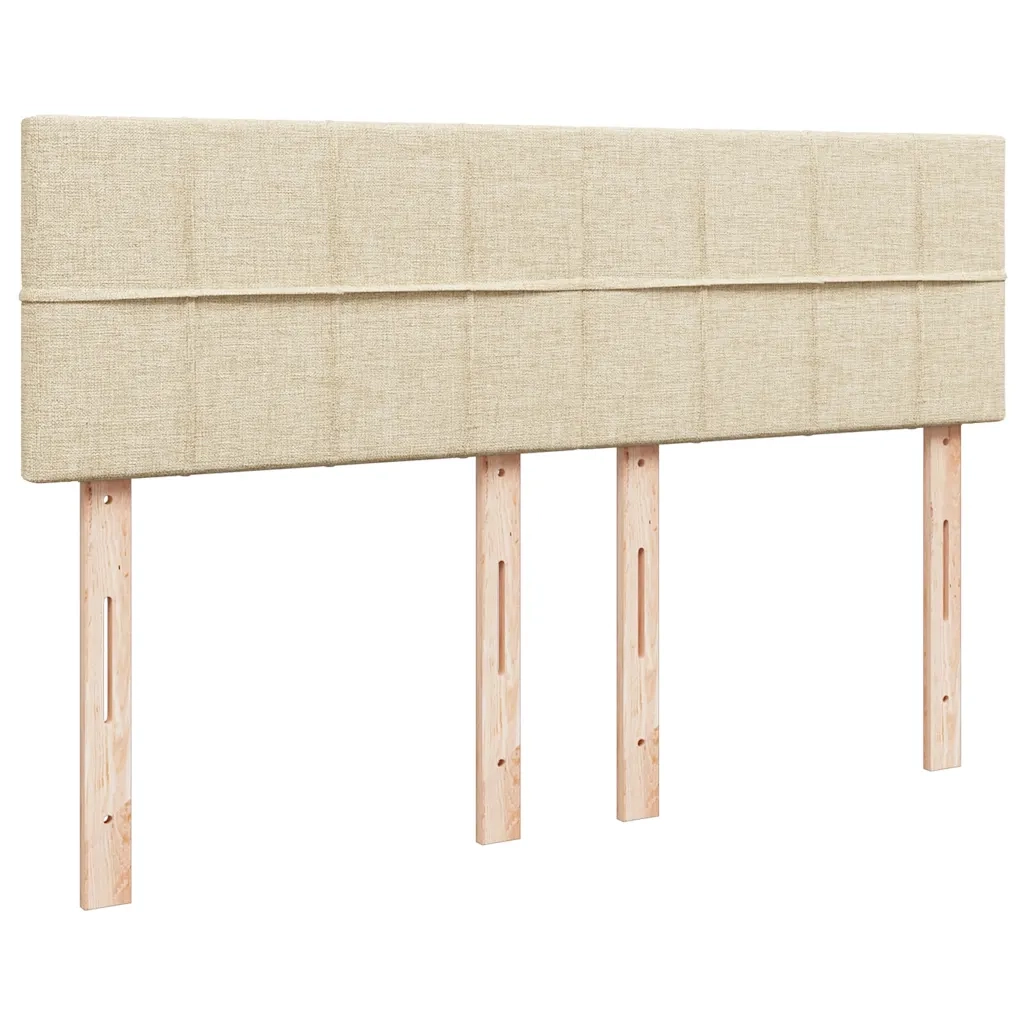 Giroletto a Molle con Materasso Crema 140x19 cm in Tessuto