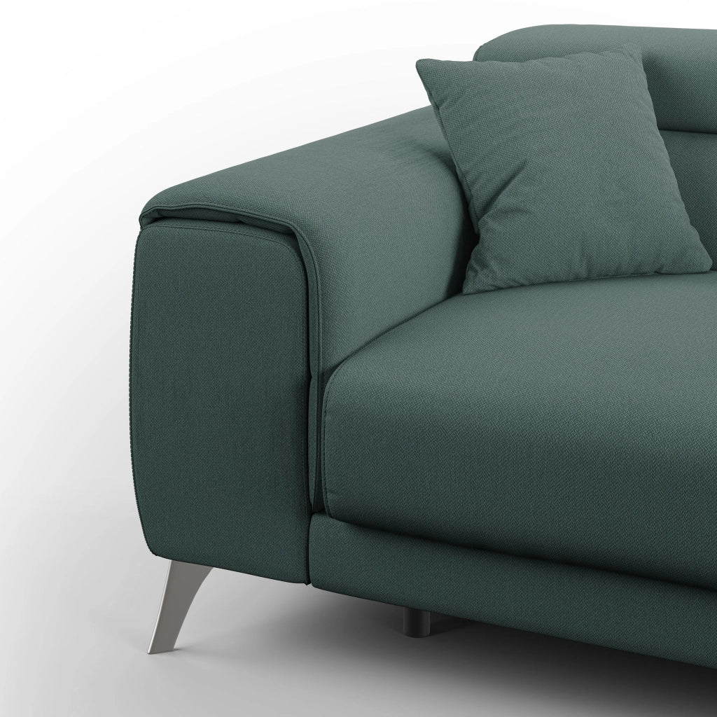 Fusion Divano con sedute allungabili in tessuto smacchiabile T05 215 cm verde